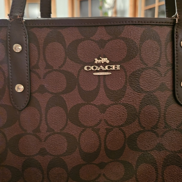 Coach Dark Brown Signature Tote - Picture 2 of 5